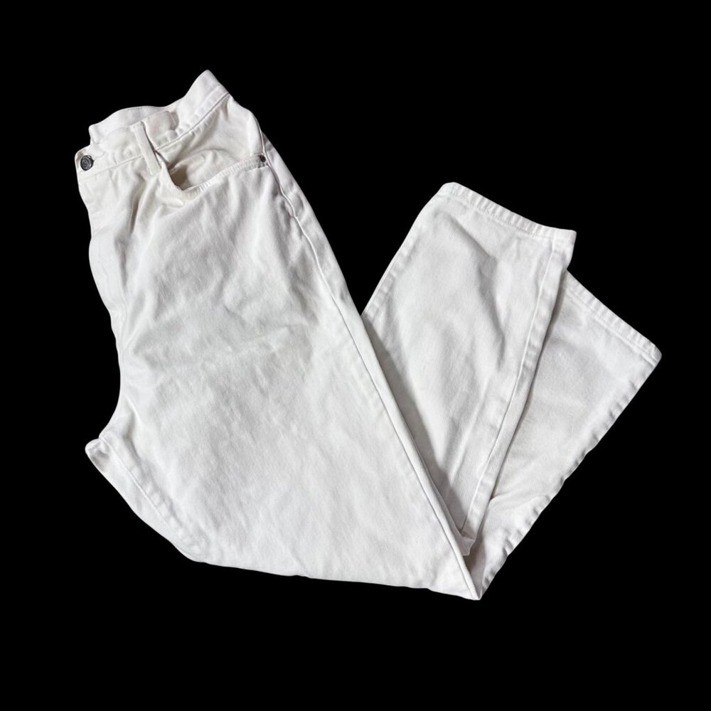 Vintage White Jeans Gitano Womens High Waisted Mom Style Size 14 Cotton 1980s